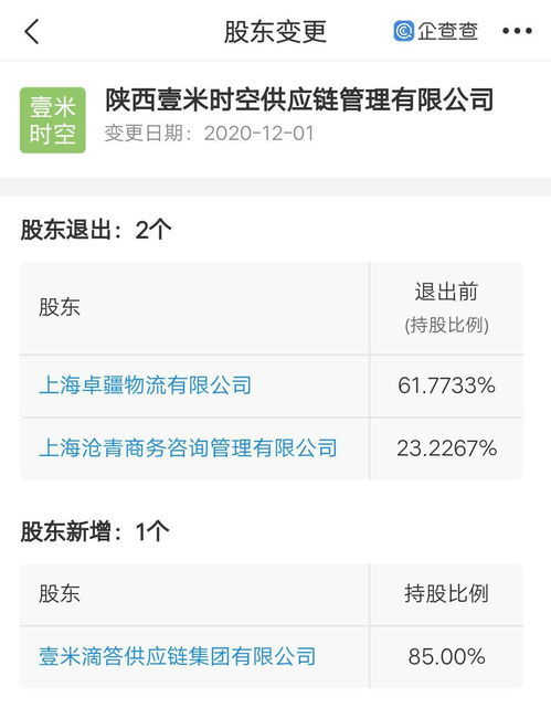 壹米滴答控股陕西壹米时空供应链管理，布局数据处理与存储服务